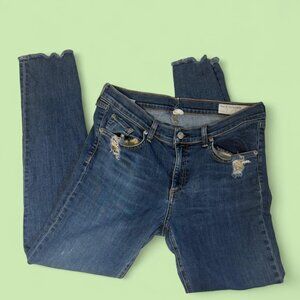 Skinny distressed rag and bone jeans